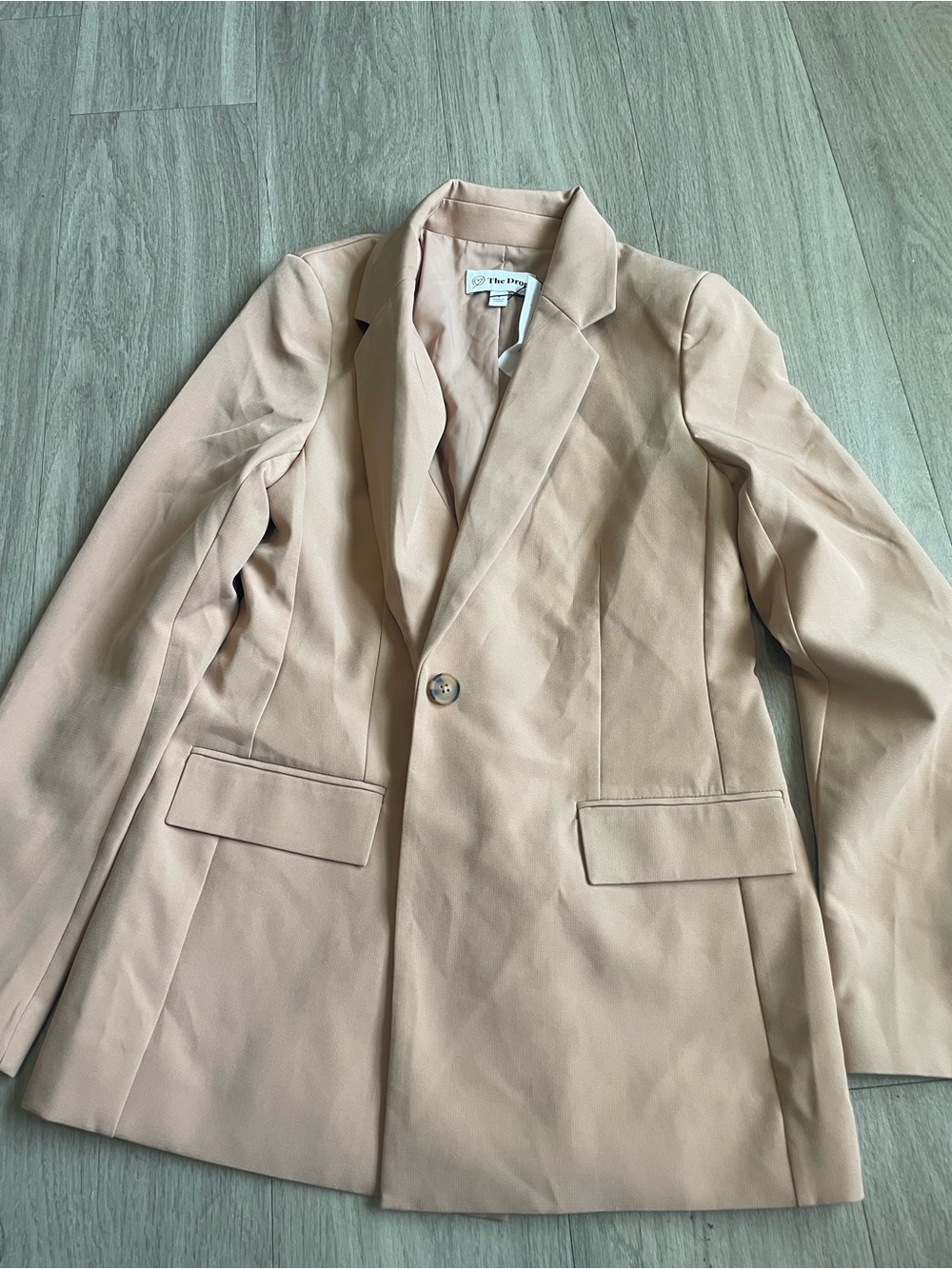 The Drop Women's Single-Button Blazer in Light Beige